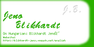 jeno blikhardt business card